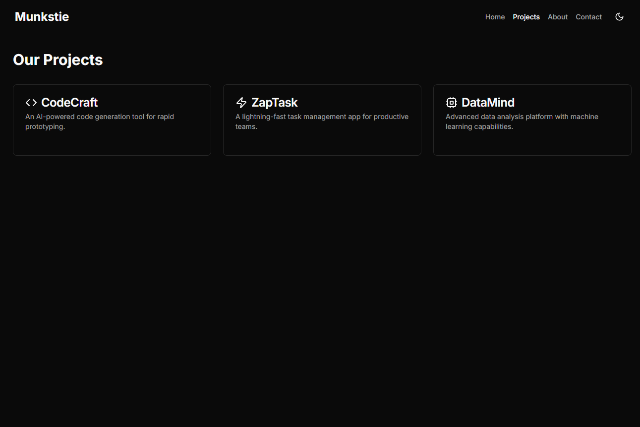 Munkstie Website Screenshot 2
